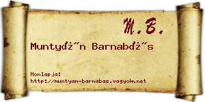Muntyán Barnabás névjegykártya