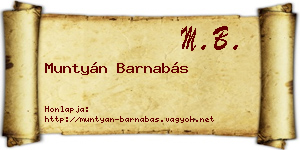 Muntyán Barnabás névjegykártya